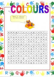 English worksheet: colours