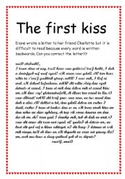 English Worksheet: The first kiss