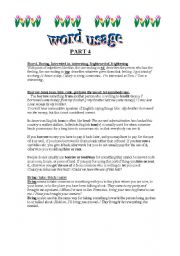 English worksheet: WORD USAGE 4