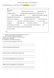 English worksheet: SMPLE PAST - USED TO