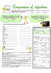 English Worksheet: COMPARISON OF ADJECTIVES