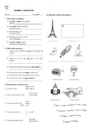 English Worksheet: indirect questions