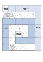 English Worksheet: Winter Game Board