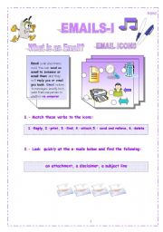 English Worksheet: EMAILS-I