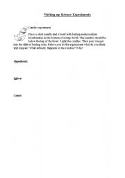 English worksheet: writing up science experiments
