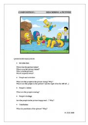 English Worksheet: WRITING: DESCRIBING A PICTURE worksheet