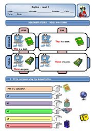 English Worksheet: DEMONSTRATIVES