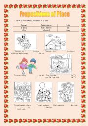 English Worksheet: Prepositions of place