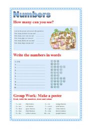 English Worksheet: Numbers from 1 to 10