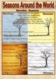 English Worksheet: Seasons