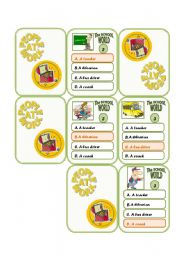 English Worksheet: card game - people at work 3 - school