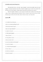 English Worksheet: The British Royal Family Part 2 