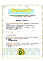 English worksheet: Kinds of Sentence