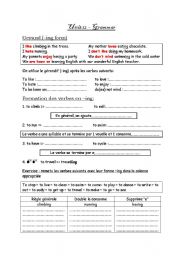 English worksheet: the gerund