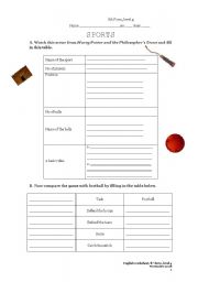 English worksheet: Quidditch