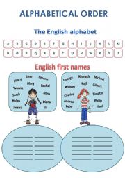 English Worksheet: ALPHABETICAL ORDER