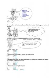 English worksheet: present continuous tense