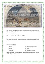 English worksheet: The First Noel