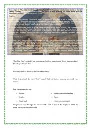 English Worksheet: The First Noel