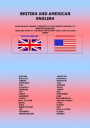 BRITISH AND AMERICAN ENGLISH 