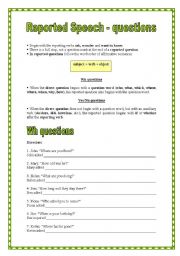 English Worksheet: Reported speech (30.12.08)