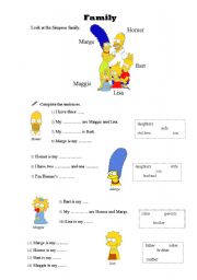 English Worksheet: Simpson Family