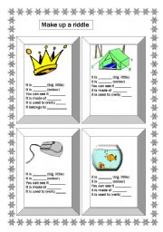 English Worksheet: Make up a riddle