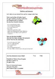 English worksheet: Hobbies and interests