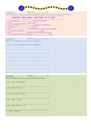 English worksheet: Present Continuous