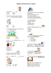 English Worksheet: 6th grade revision worksheet