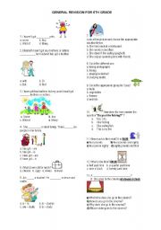 6th grade revision worksheet