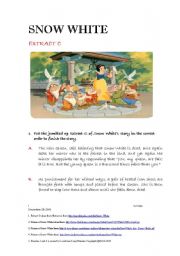 English Worksheet: Snow White  Extract C