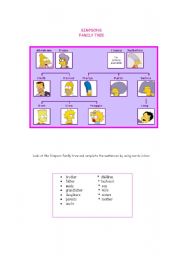 English Worksheet: family tree