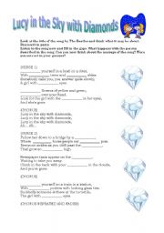 English Worksheet: Lucy in the sky with diamonds