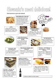 English Worksheet: Slovenias most delicious