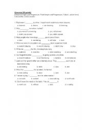 English Worksheet: Tense Review