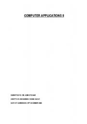 English Worksheet: computer aplication
