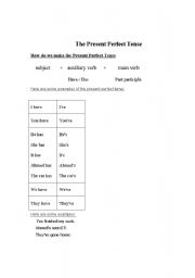 English worksheet: Present Perfect Tense