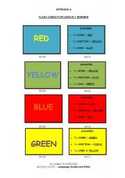 English Worksheet: THE COLOURS GAME WARMER