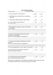English Worksheet: Peer Revision Compare/Contrast Essay