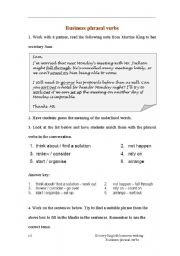 English Worksheet: business phrasal verbs