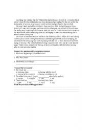 English Worksheet: reading paragraph