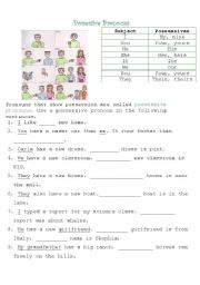 English Worksheet: Possessive Pronouns