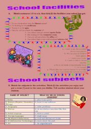 English Worksheet: School part 2
