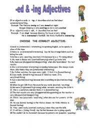 English Worksheet: -ED & -ING ADJECTIVES