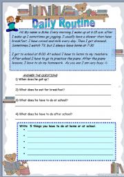 English Worksheet: adverbs of frequency and 