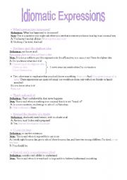 English Worksheet: idiomatic Expressions 3