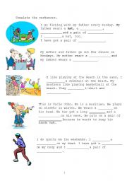 English Worksheet: clothes