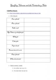 English Worksheet: Geoffrey Chaucer and the Canterbury tales