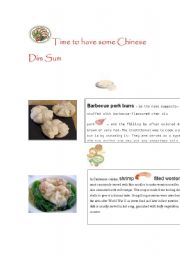 English worksheet: Time to have Chinese Dim Sum